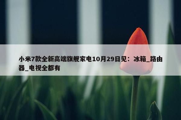 小米7款全新高端旗舰家电10月29日见：冰箱_路由器_电视全都有