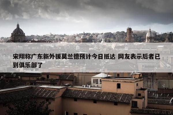 宋翔称广东新外援莫兰德预计今日抵达 网友表示后者已到俱乐部了