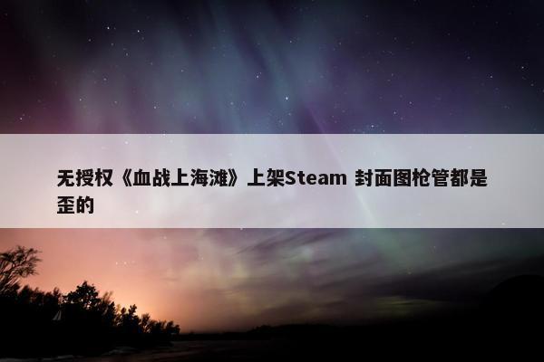 无授权《血战上海滩》上架Steam 封面图枪管都是歪的