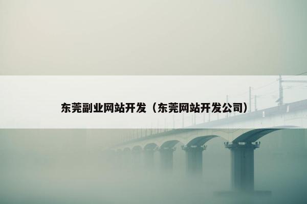 东莞副业网站开发（东莞网站开发公司）