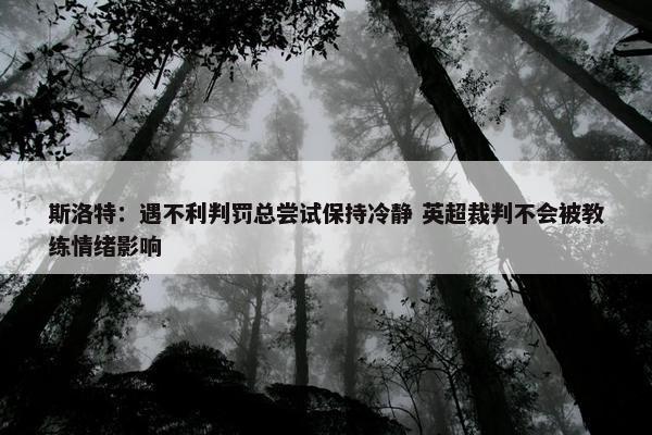 斯洛特：遇不利判罚总尝试保持冷静 英超裁判不会被教练情绪影响