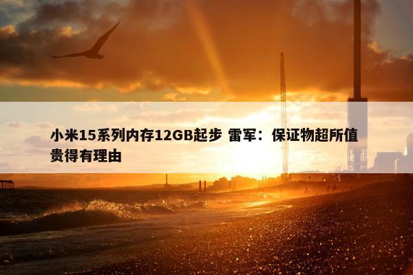 小米15系列内存12GB起步 雷军：保证物超所值 贵得有理由