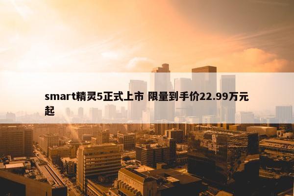 smart精灵5正式上市 限量到手价22.99万元起