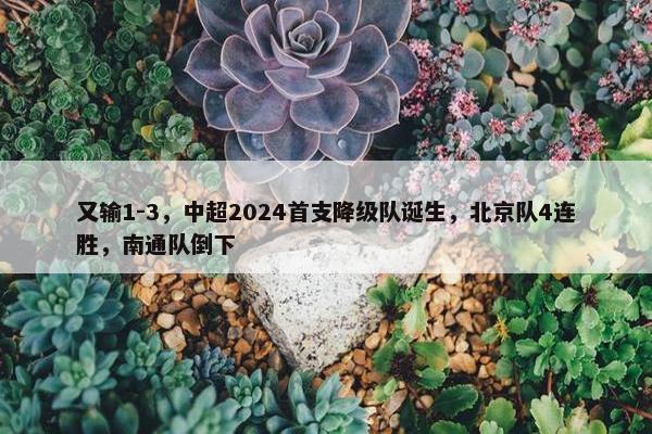 又输1-3，中超2024首支降级队诞生，北京队4连胜，南通队倒下