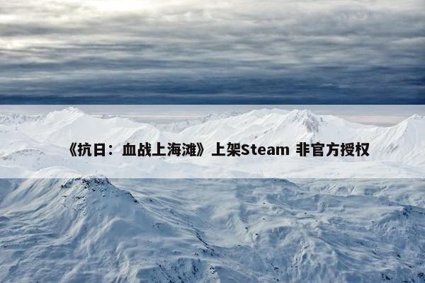 《抗日：血战上海滩》上架Steam 非官方授权