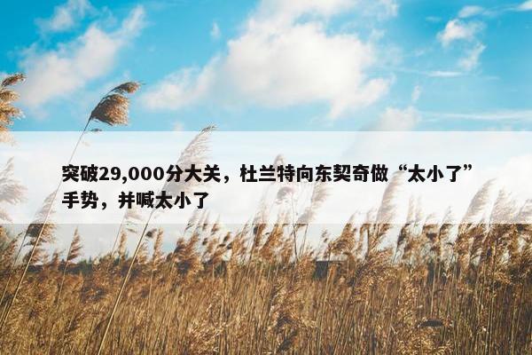 突破29,000分大关，杜兰特向东契奇做“太小了”手势，并喊太小了