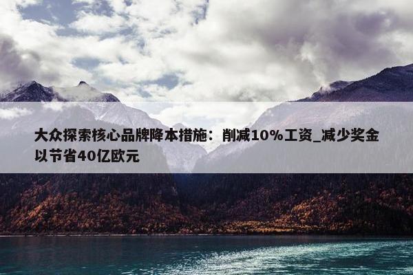 大众探索核心品牌降本措施：削减10%工资_减少奖金以节省40亿欧元