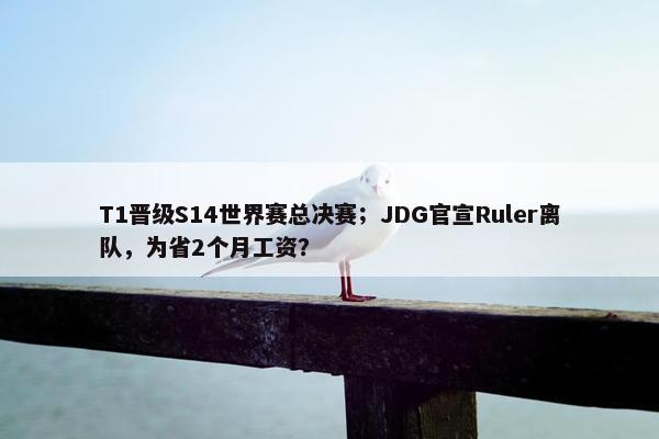 T1晋级S14世界赛总决赛；JDG官宣Ruler离队，为省2个月工资？