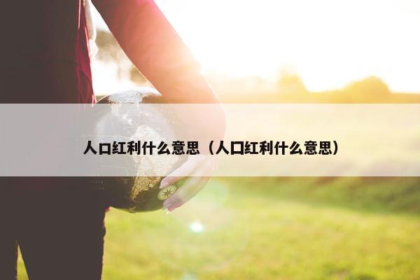 人口红利什么意思（人囗红利什么意思）