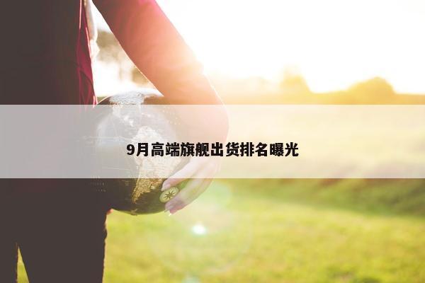 9月高端旗舰出货排名曝光