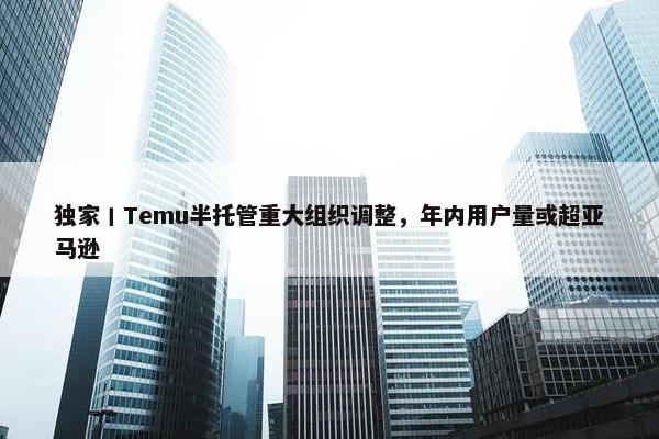 独家丨Temu半托管重大组织调整，年内用户量或超亚马逊