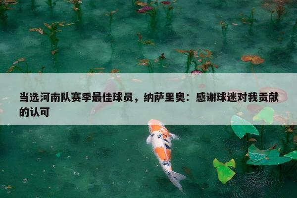 当选河南队赛季最佳球员，纳萨里奥：感谢球迷对我贡献的认可