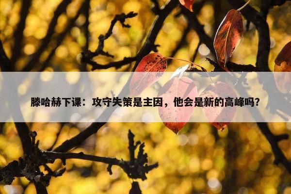 滕哈赫下课：攻守失策是主因，他会是新的高峰吗？