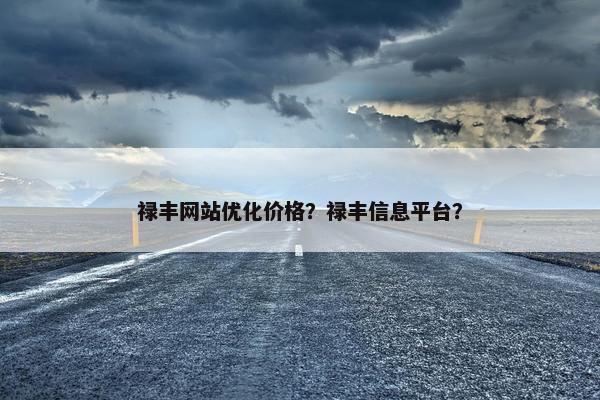 禄丰网站优化价格？禄丰信息平台？