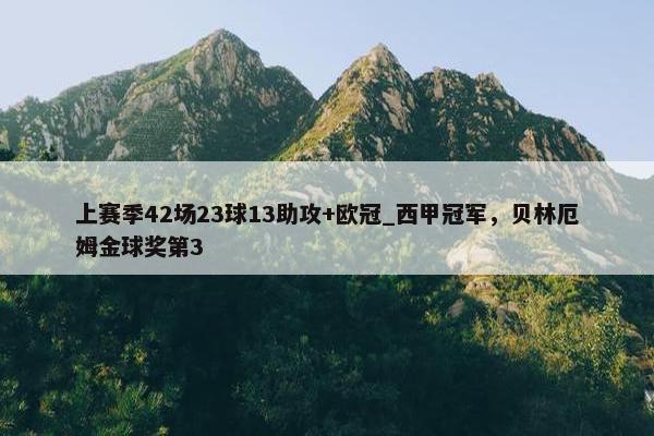 上赛季42场23球13助攻+欧冠_西甲冠军，贝林厄姆金球奖第3