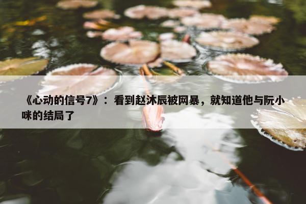 《心动的信号7》：看到赵沐辰被网暴，就知道他与阮小咪的结局了