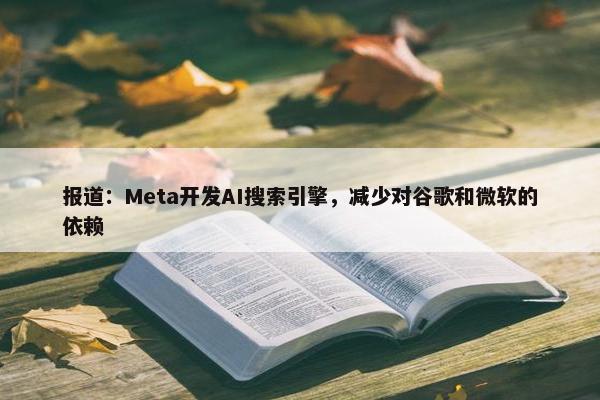 报道：Meta开发AI搜索引擎，减少对谷歌和微软的依赖