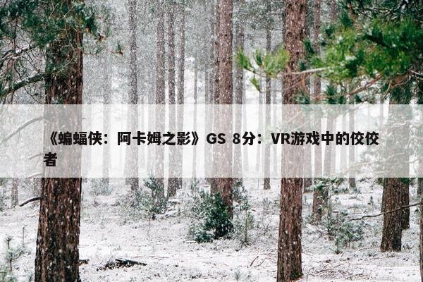 《蝙蝠侠：阿卡姆之影》GS 8分：VR游戏中的佼佼者