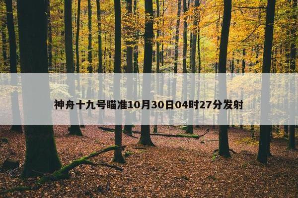 神舟十九号瞄准10月30日04时27分发射