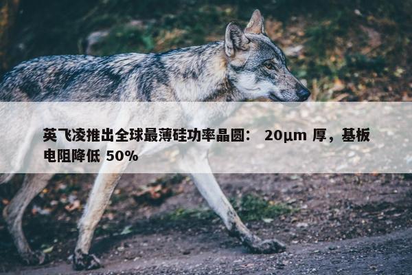 英飞凌推出全球最薄硅功率晶圆： 20μm 厚，基板电阻降低 50%