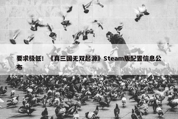 要求极低！《真三国无双起源》Steam版配置信息公布