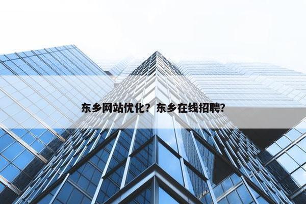 东乡网站优化？东乡在线招聘？