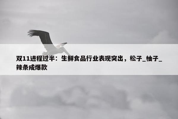 双11进程过半：生鲜食品行业表现突出，松子_柚子_辣条成爆款