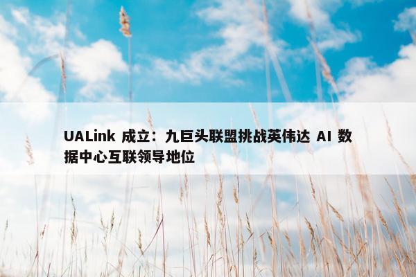 UALink 成立：九巨头联盟挑战英伟达 AI 数据中心互联领导地位