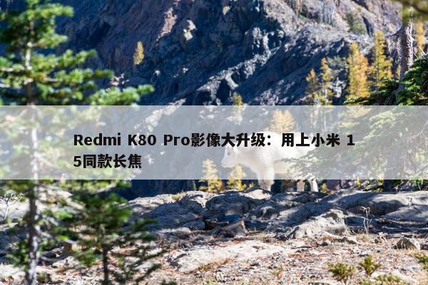 Redmi K80 Pro影像大升级：用上小米 15同款长焦