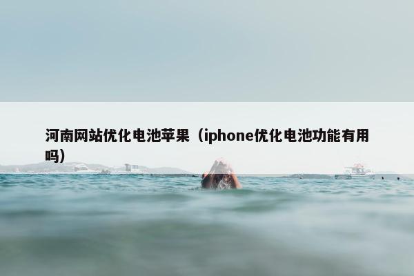 河南网站优化电池苹果（iphone优化电池功能有用吗）