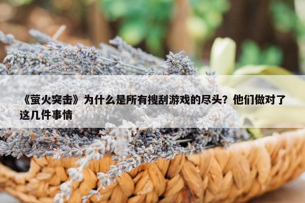 《萤火突击》为什么是所有搜刮游戏的尽头？他们做对了这几件事情