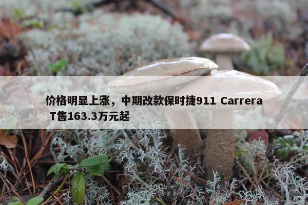 价格明显上涨，中期改款保时捷911 Carrera T售163.3万元起