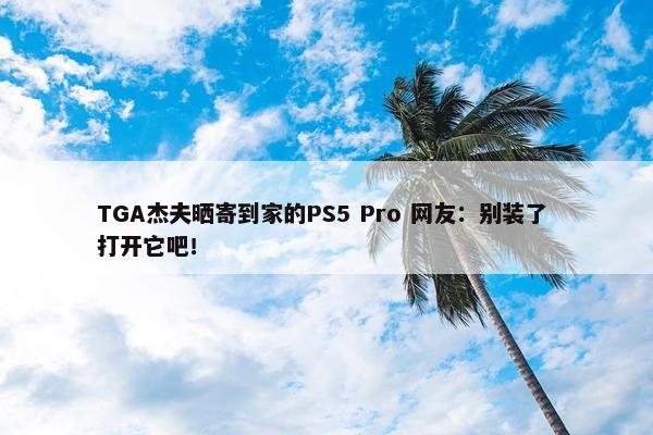 TGA杰夫晒寄到家的PS5 Pro 网友：别装了 打开它吧！