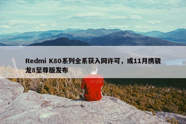 Redmi K80系列全系获入网许可，或11月携骁龙8至尊版发布