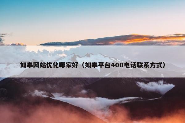 如皋网站优化哪家好（如皋平台400电话联系方式）