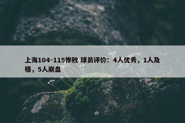 上海104-115惨败 球员评价：4人优秀，1人及格，5人崩盘