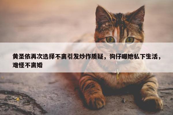 黄圣依再次选择不离引发炒作质疑，狗仔曝她私下生活，难怪不离婚