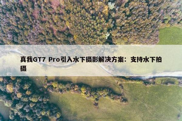 真我GT7 Pro引入水下摄影解决方案：支持水下拍摄