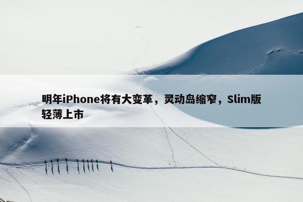 明年iPhone将有大变革，灵动岛缩窄，Slim版轻薄上市