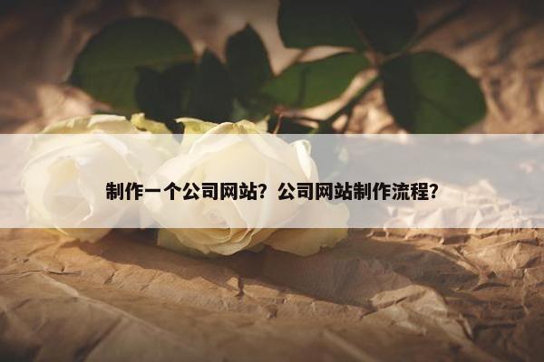 制作一个公司网站？公司网站制作流程？