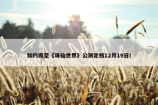 如约而至《诛仙世界》公测定档12月19日！