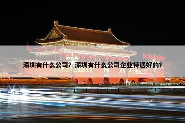 深圳有什么公司？深圳有什么公司企业待遇好的？