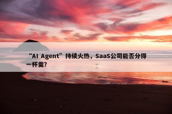 “AI Agent”持续火热，SaaS公司能否分得一杯羹？