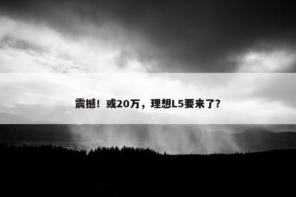 震撼！或20万，理想L5要来了？