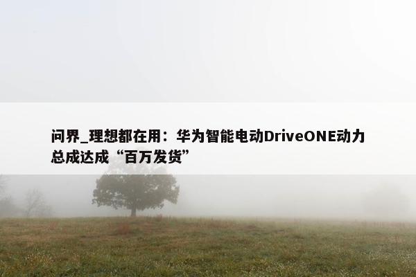 问界_理想都在用：华为智能电动DriveONE动力总成达成“百万发货”