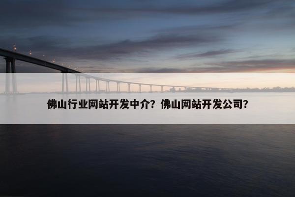 佛山行业网站开发中介？佛山网站开发公司？