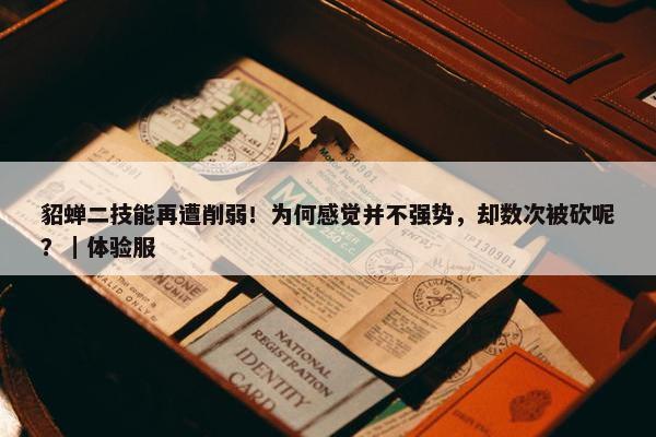 貂蝉二技能再遭削弱！为何感觉并不强势，却数次被砍呢？｜体验服