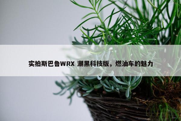 实拍斯巴鲁WRX 潮黑科技版，燃油车的魅力