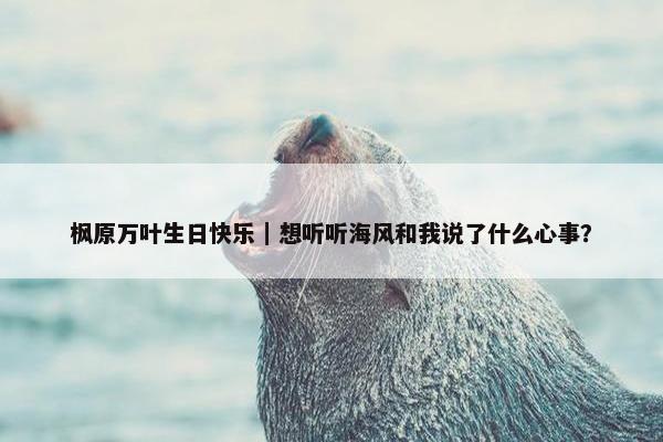 枫原万叶生日快乐｜想听听海风和我说了什么心事？