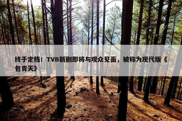 终于定档！TVB新剧即将与观众见面，被称为现代版《包青天》